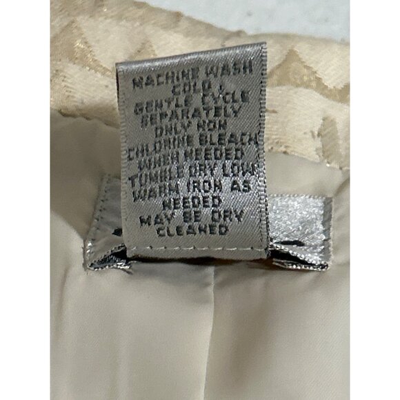 Chicos Womens Metallic Beige & Gold Textured Zip Up Jacket Size 1 (Med) - Picture 5 of 7